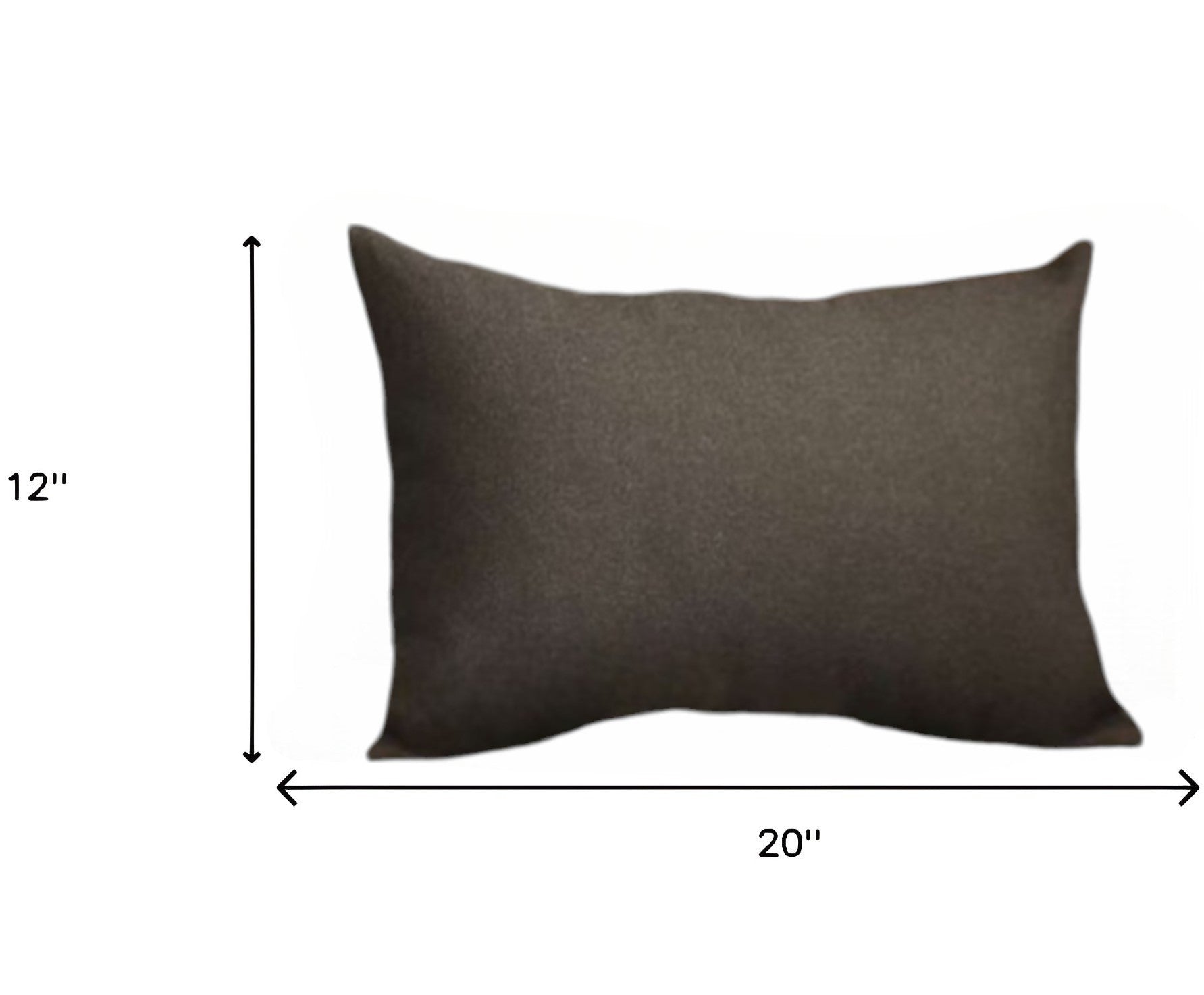 Set of Two 12" X 20" Black Fabric Lumbar Throw Pillows - Loft&Timber
