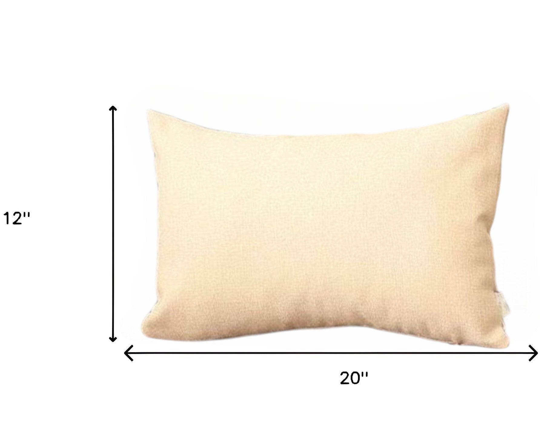 Set of Two 12" X 20" Ivory Fabric Lumbar Throw Pillows - Loft&Timber