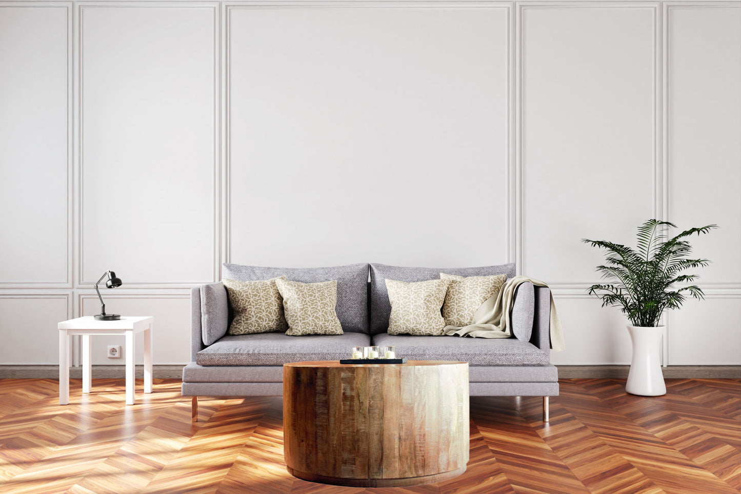 34" Natural Solid Wood Round Bunching Coffee Tables - Loft&Timber