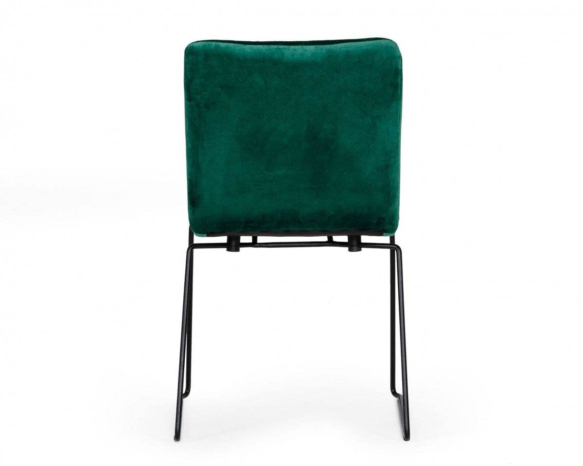 Set of Two Green and Black Upholstered Fabric Dining Side Chairs - Loft&Timber