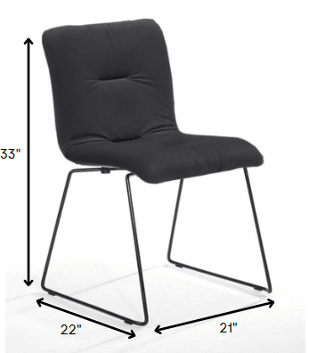 Set of Two Gray and Black Upholstered Fabric Dining Side Chairs - Loft&Timber