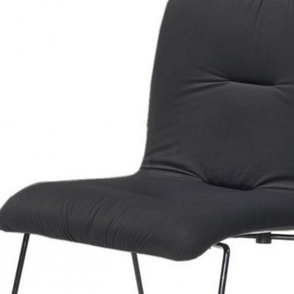 Set of Two Gray and Black Upholstered Fabric Dining Side Chairs - Loft&Timber