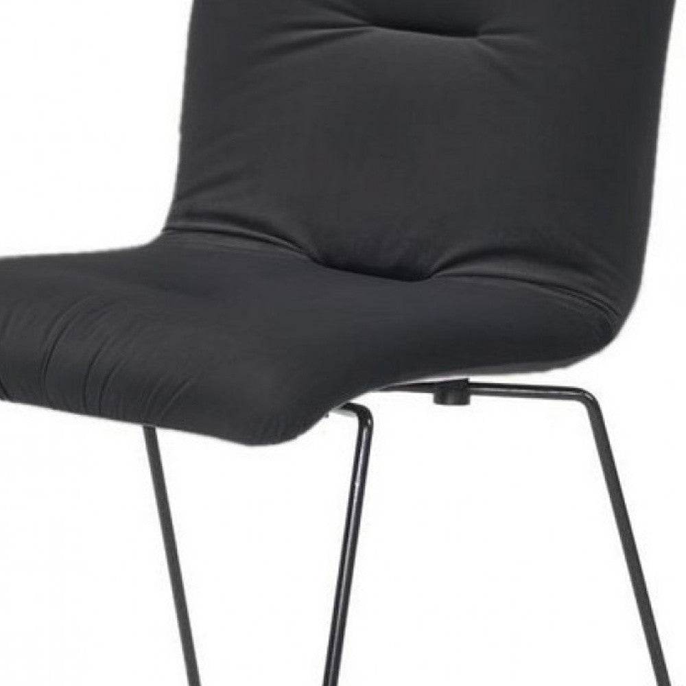 Set of Two Gray and Black Upholstered Fabric Dining Side Chairs - Loft&Timber