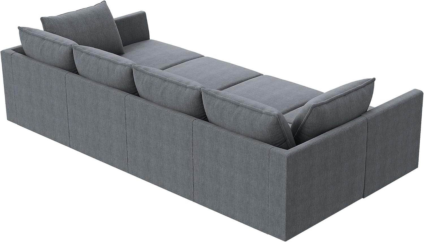 Modular Sectional Sleeper Sofa Reversible, Bluish Grey - Loft&Timber