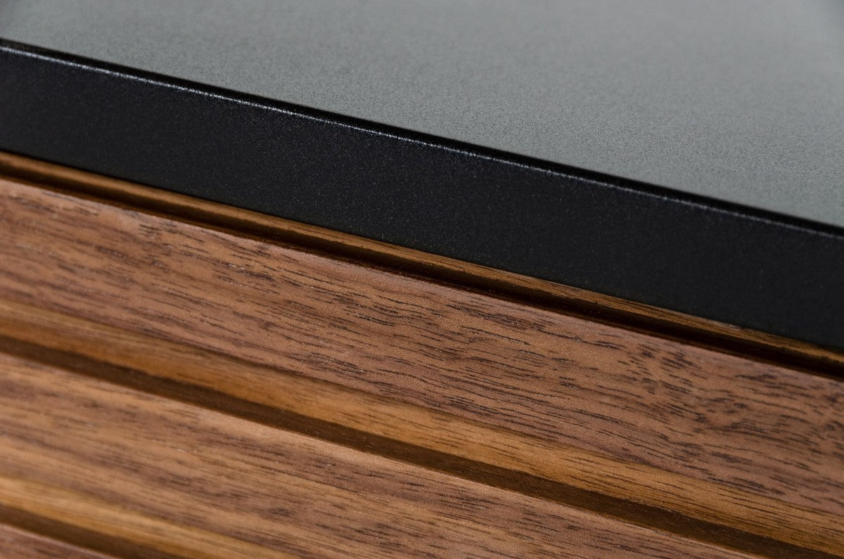 63" Walnut And Gray Wood Open And Enclosed Storage TV Stand-6