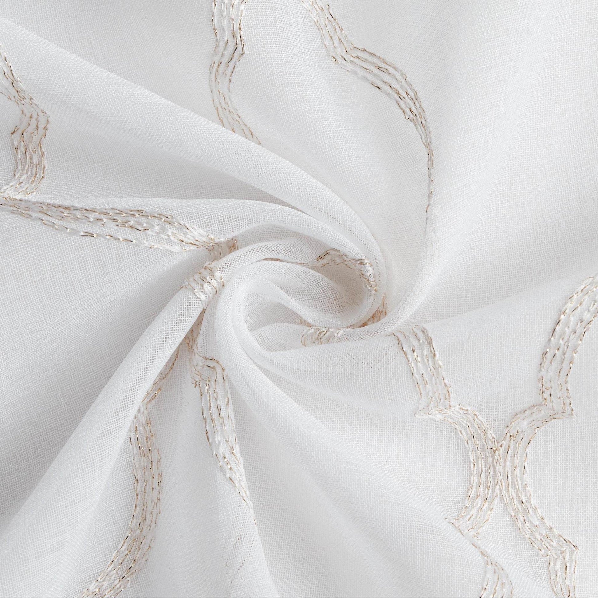 84” Charcoal Trellis Pattern Embroidered Window Curtain Panel - Loft&Timber