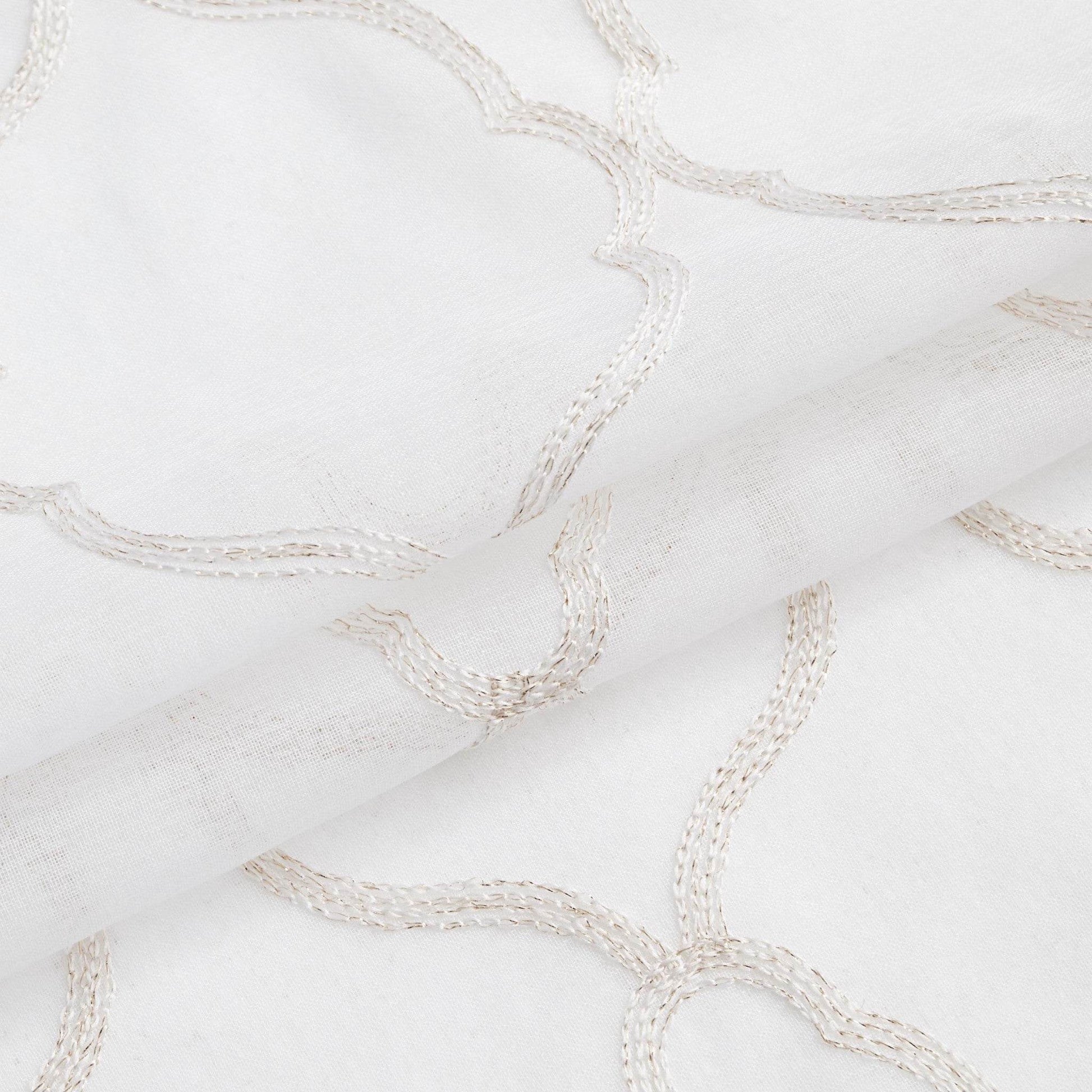 84” Charcoal Trellis Pattern Embroidered Window Curtain Panel - Loft&Timber