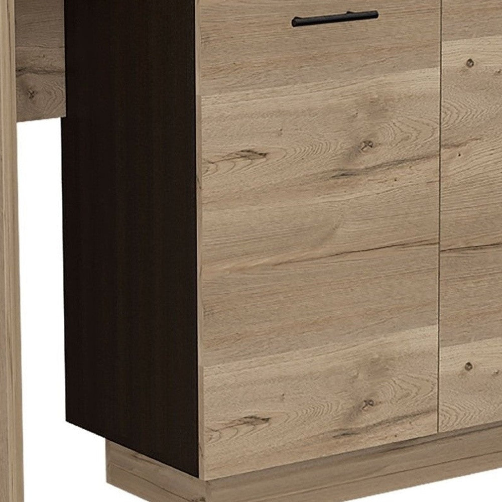 Natural and Natural And Black 59" Kitchen Island With Storage - Loft&Timber