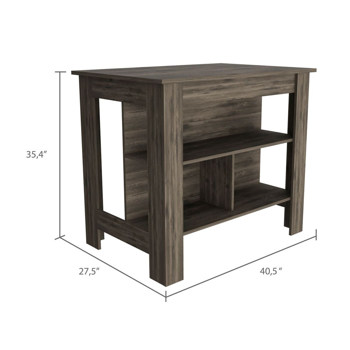 Brown 41" Kitchen Island With Storage - Loft&Timber