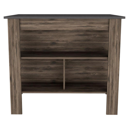 Dark Brown and Brown 41" Kitchen Island With Storage - Loft&Timber