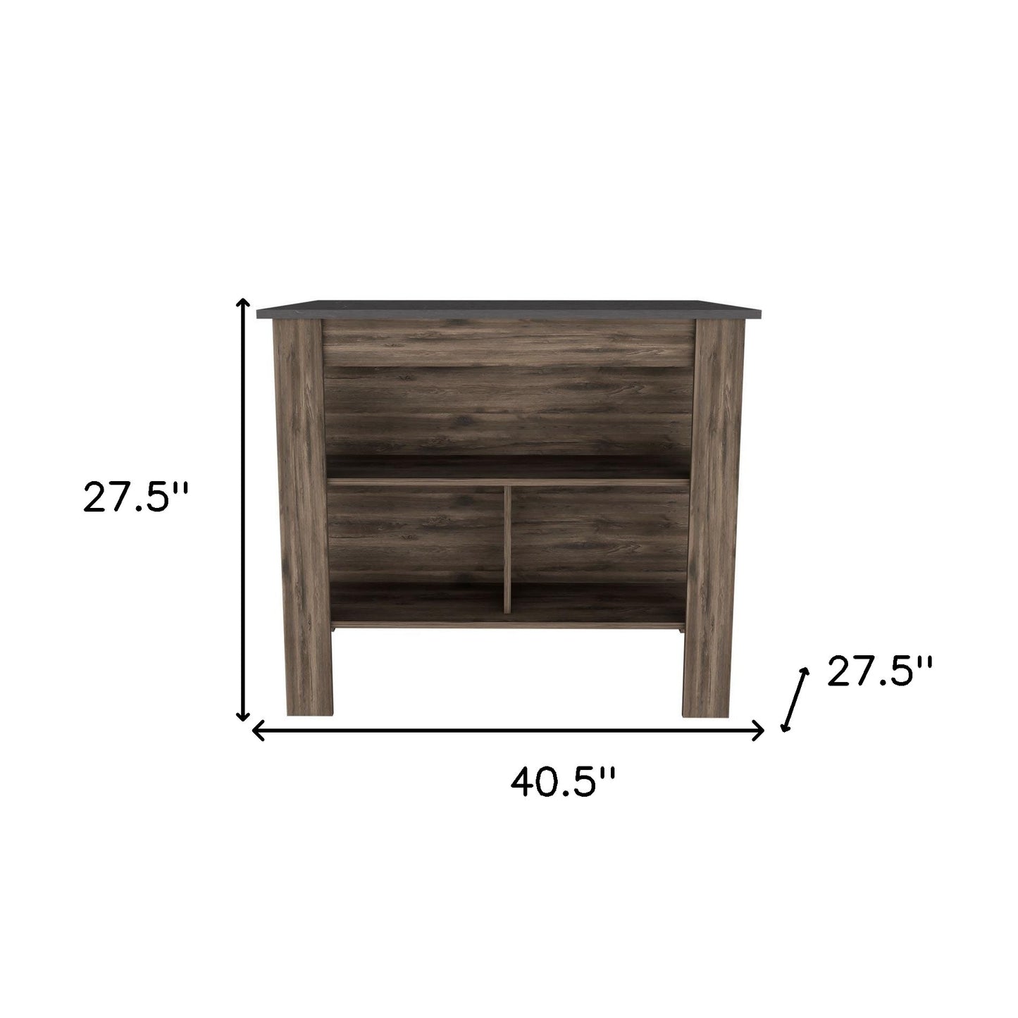 Dark Brown and Brown 41" Kitchen Island With Storage - Loft&Timber