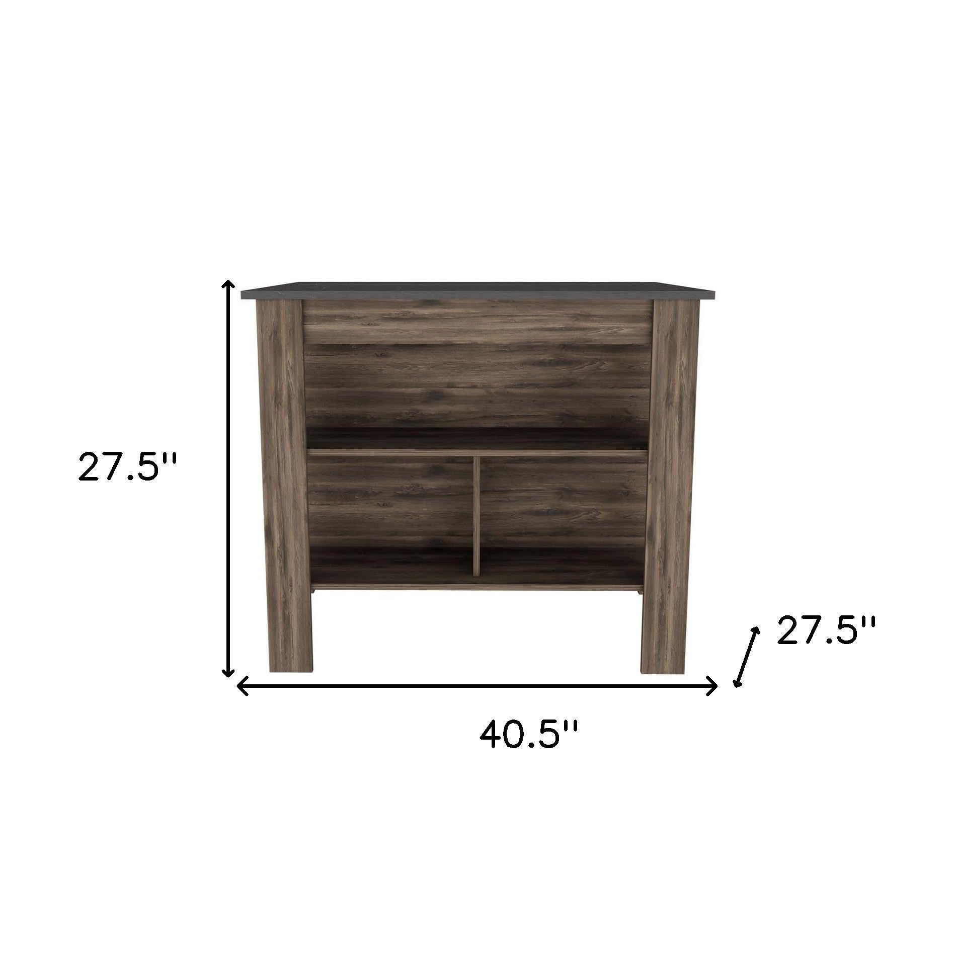 Dark Brown and Brown 41" Kitchen Island With Storage - Loft&Timber