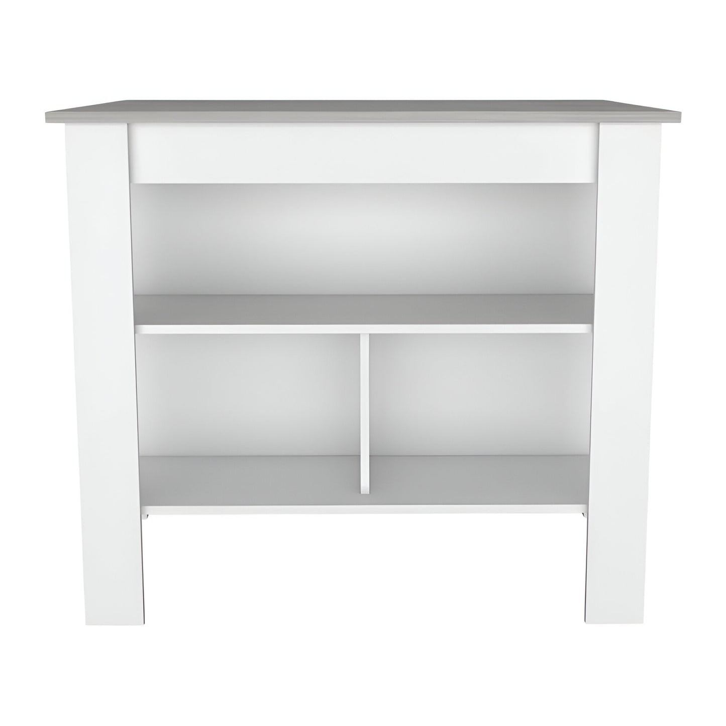 White and Gray 41" Kitchen Island With Storage - Loft&Timber
