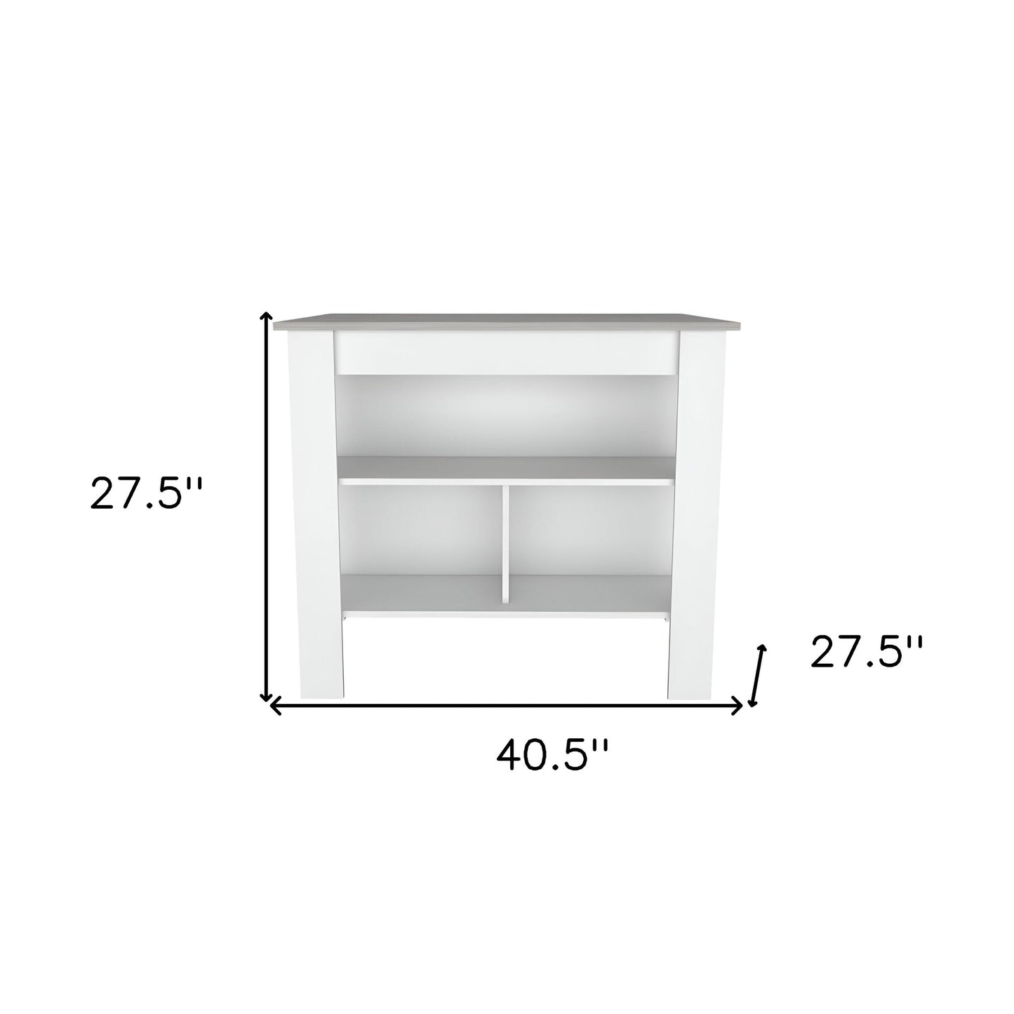 White and Gray 41" Kitchen Island With Storage - Loft&Timber