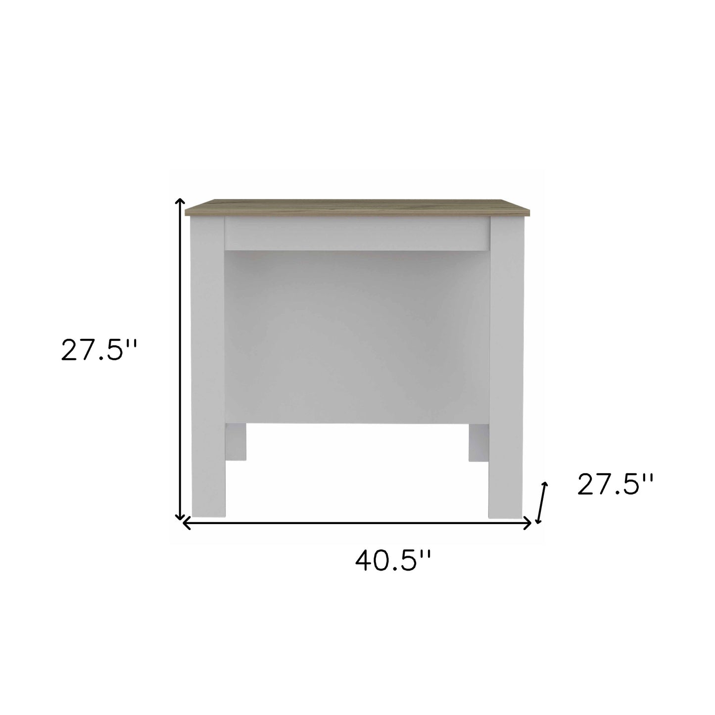 White and Brown 41" Kitchen Island With Storage - Loft&Timber