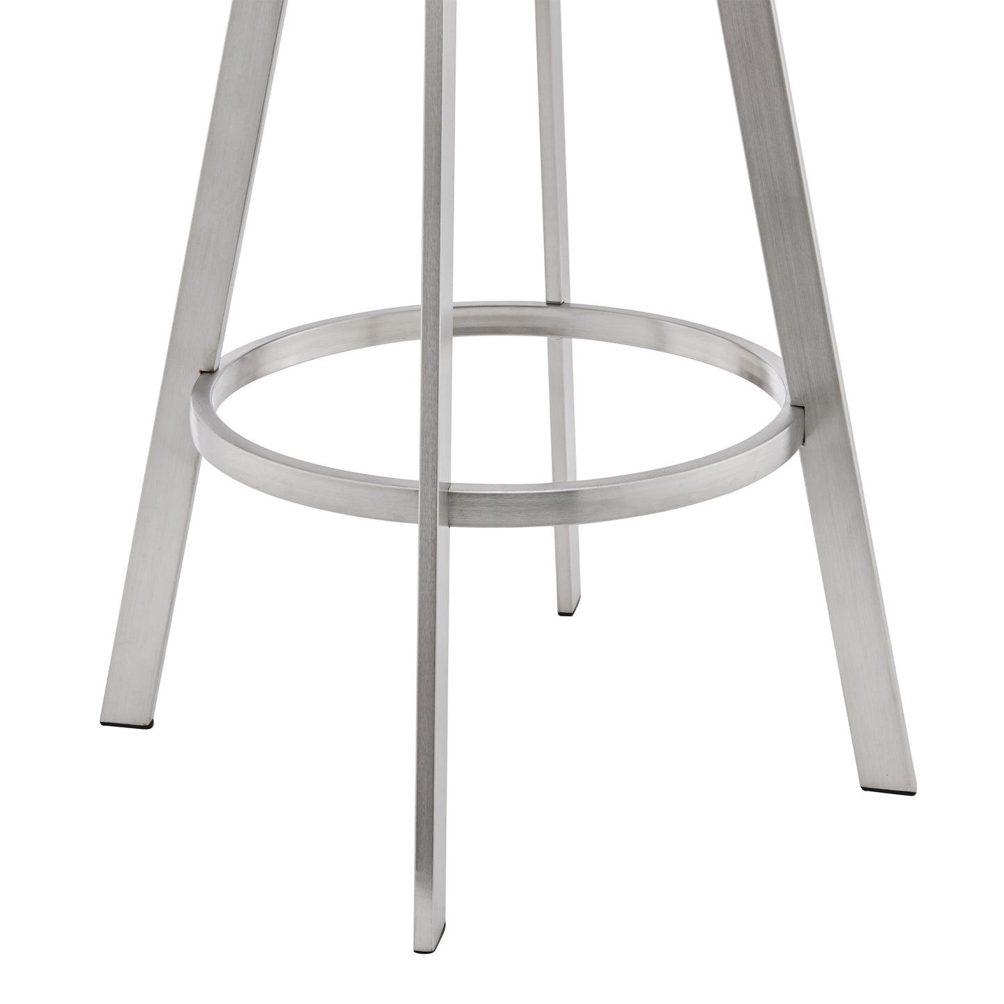 29" Gray And Silver Iron Swivel Backless Bar Height Bar Chair - Loft&Timber