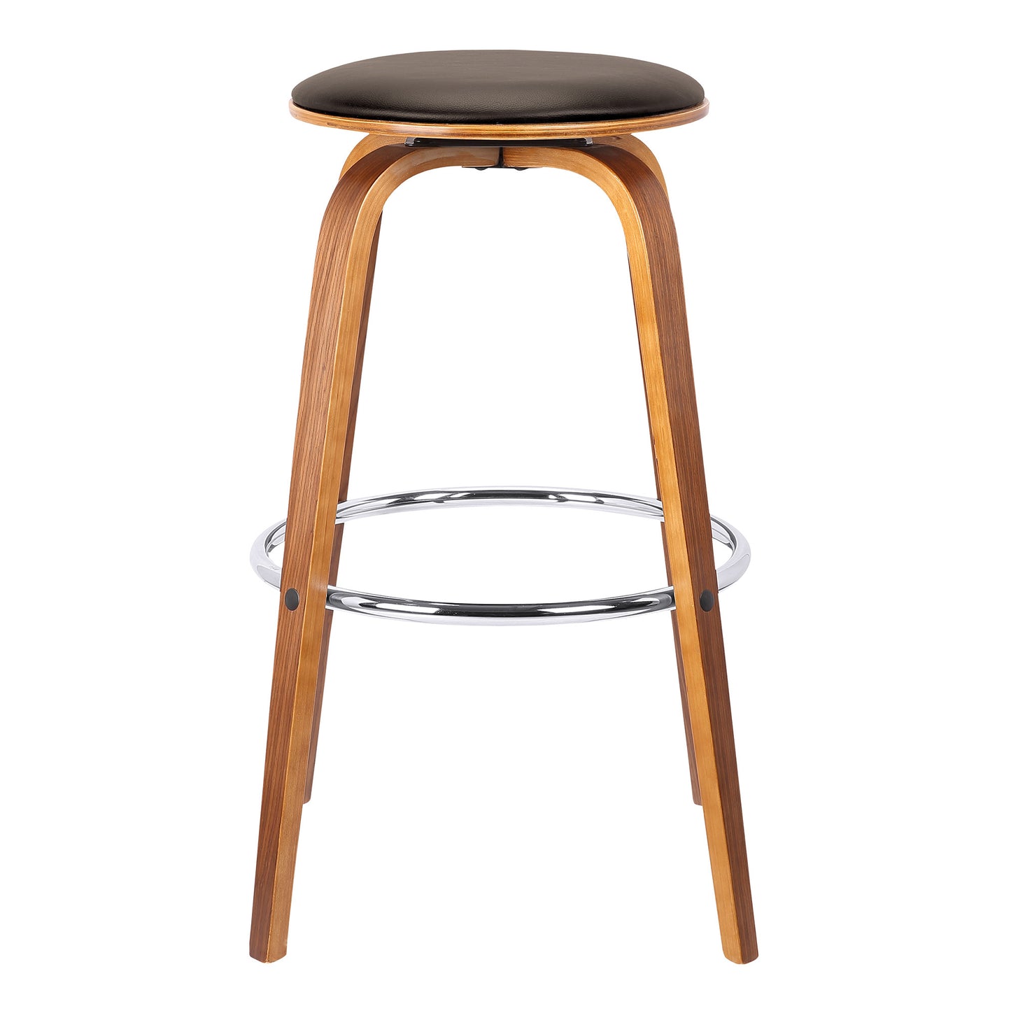 25" Brown Iron Swivel Backless Counter Height Bar Chair - Loft&Timber