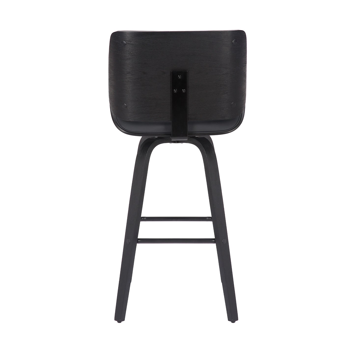 30" Gray and Black Faux Leather and Iron Bar Height Swivel Bar Chair - Loft&Timber