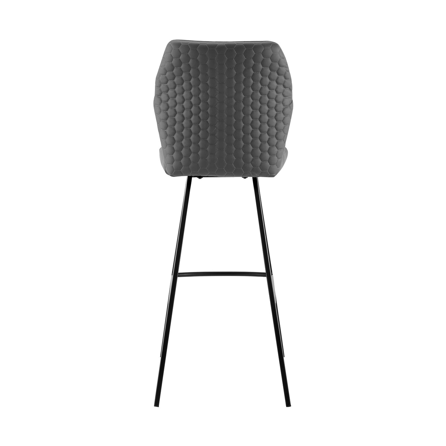 30" Gray And Black Faux Leather And Iron Bar Height Bar Chair - Loft&Timber