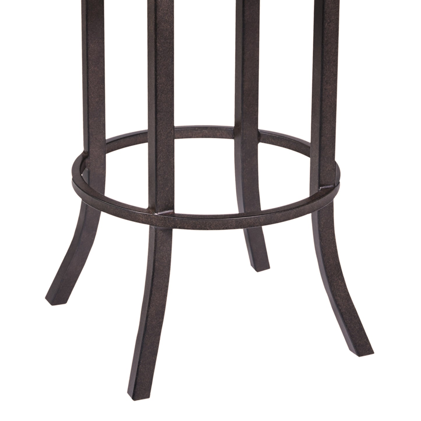 30" Brown Faux Leather And Iron Bar Height Bar Chair - Loft&Timber