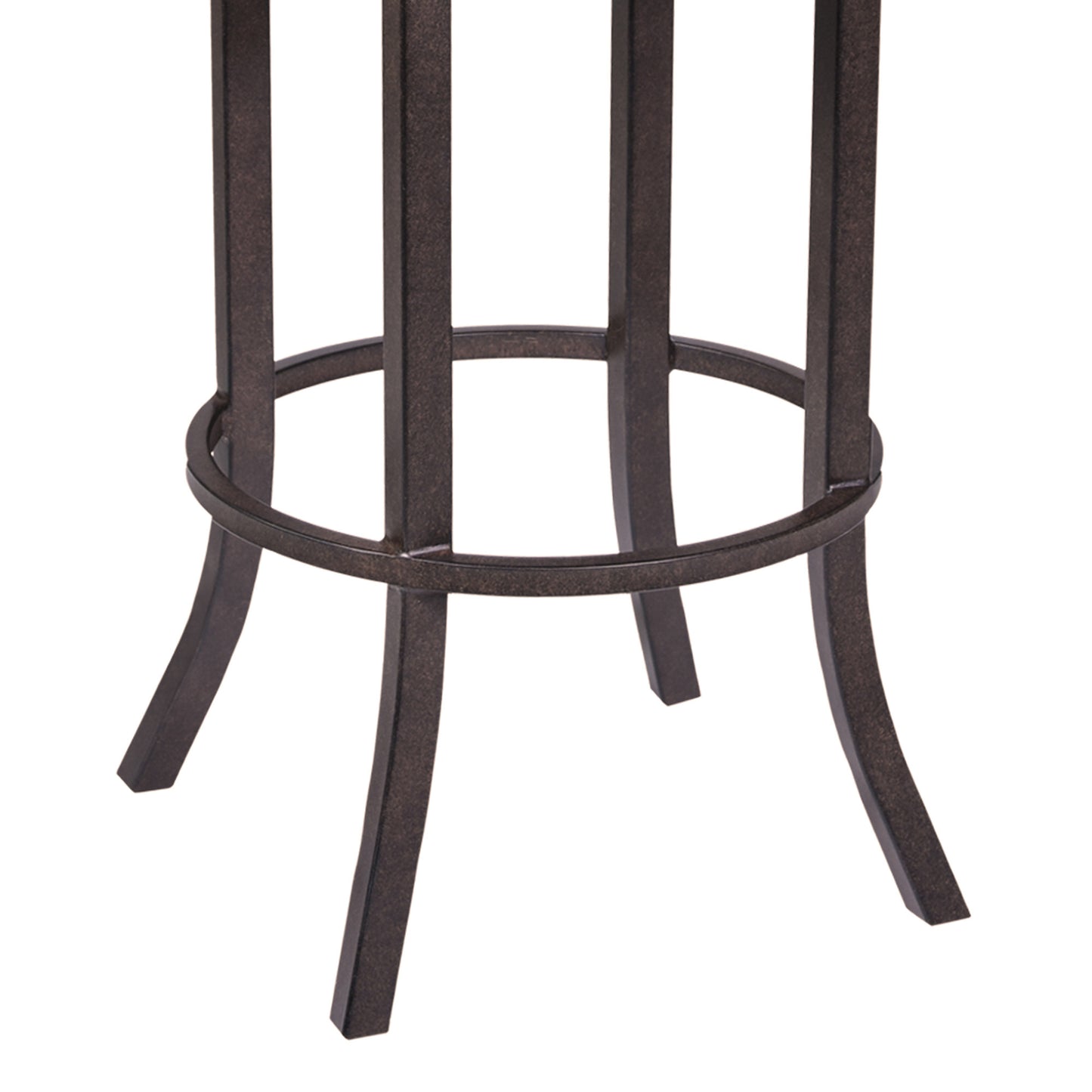 30" Brown Faux Leather And Iron Bar Height Bar Chair - Loft&Timber