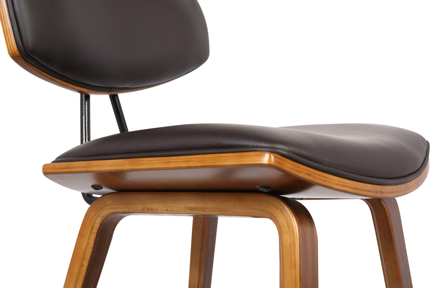29" Brown Faux Leather Low Back Bar Height Bar Chair - Loft&Timber