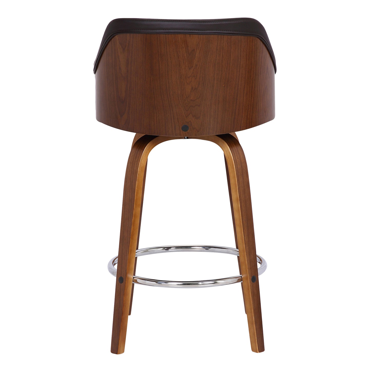 30" Brown Iron Swivel Low Back Bar Height Bar Chair - Loft&Timber