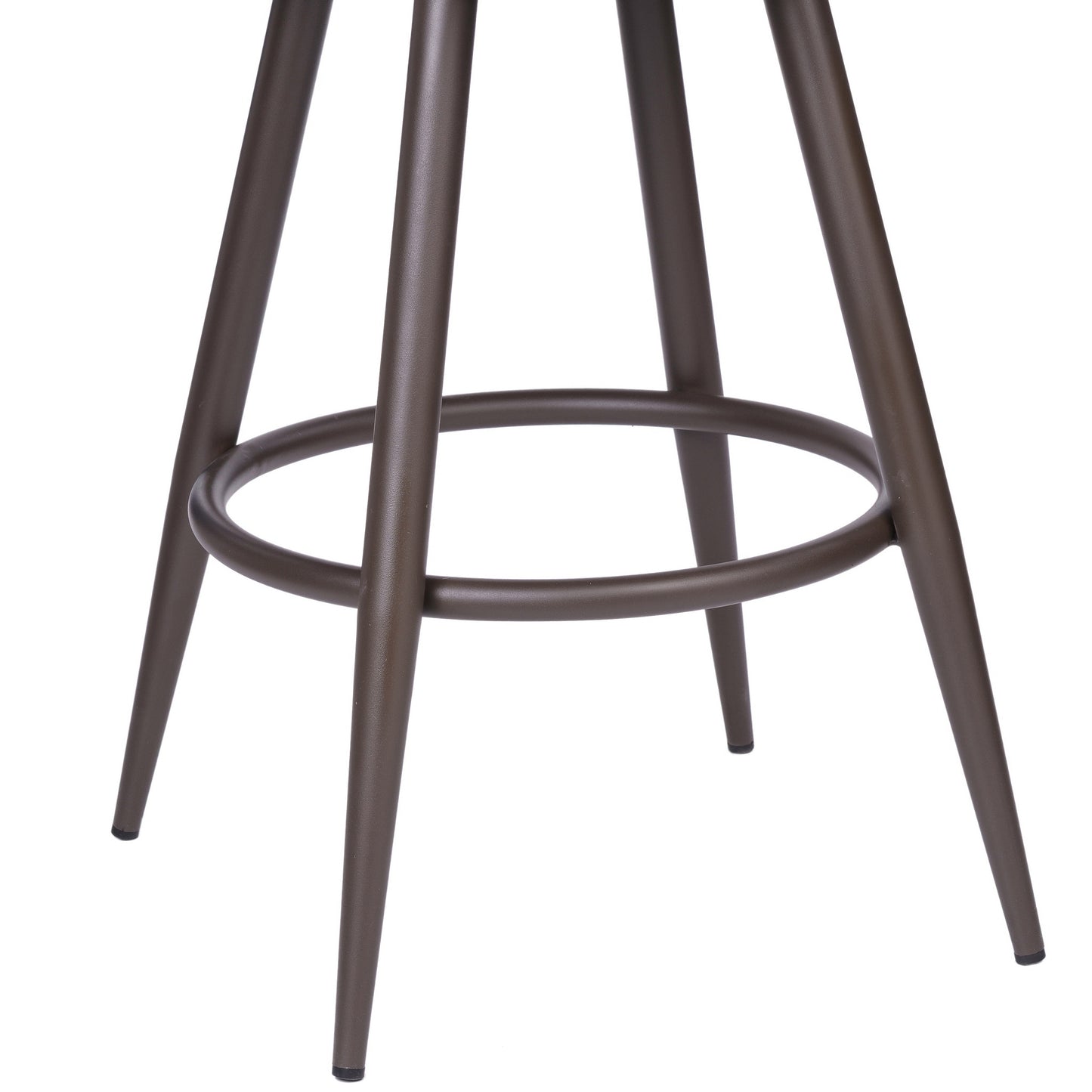 30" Brown Faux Leather And Iron Swivel Bar Height Bar Chair - Loft&Timber