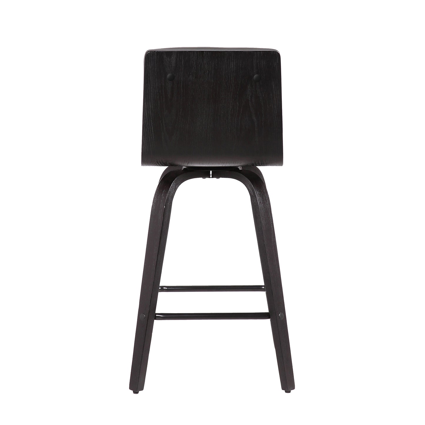 30" Gray And Black Iron Swivel Low Back Bar Height Bar Chair - Loft&Timber
