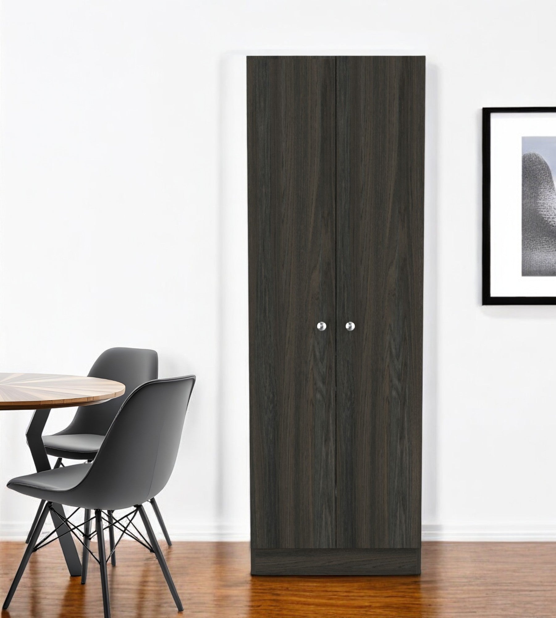 71" Dark Brown Wood Pantry Or Storage Closet - Loft&Timber