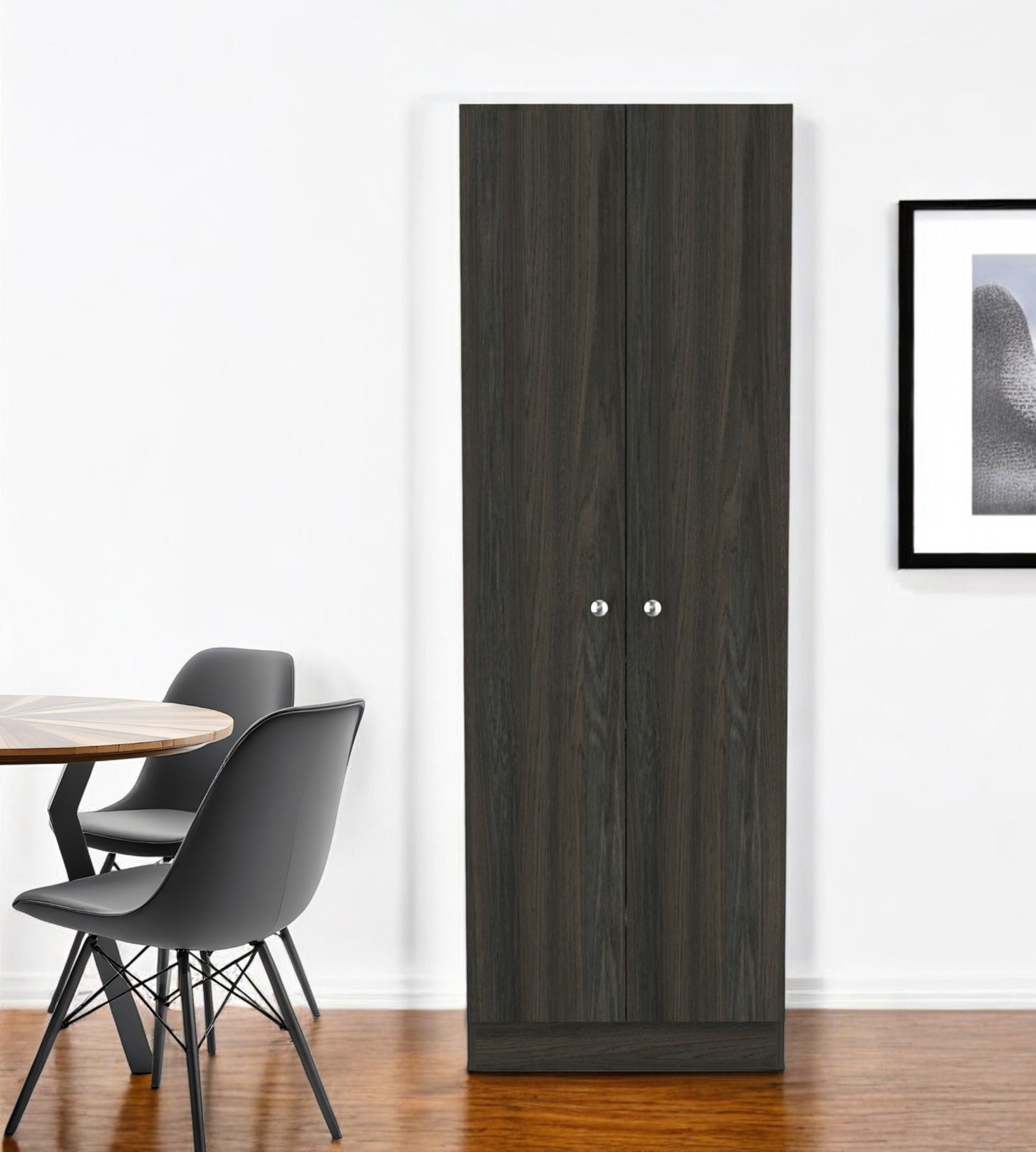 71" Dark Brown Wood Pantry Or Storage Closet - Loft&Timber