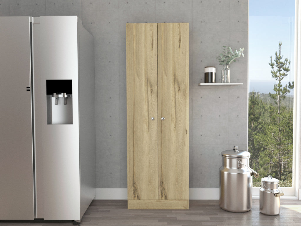 71" Oak Wood Pantry Or Storage Closet - Loft&Timber