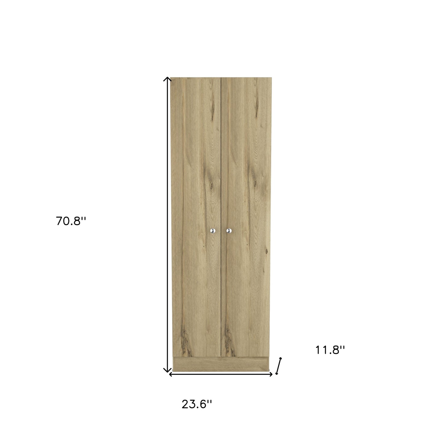 71" Oak Wood Pantry Or Storage Closet - Loft&Timber