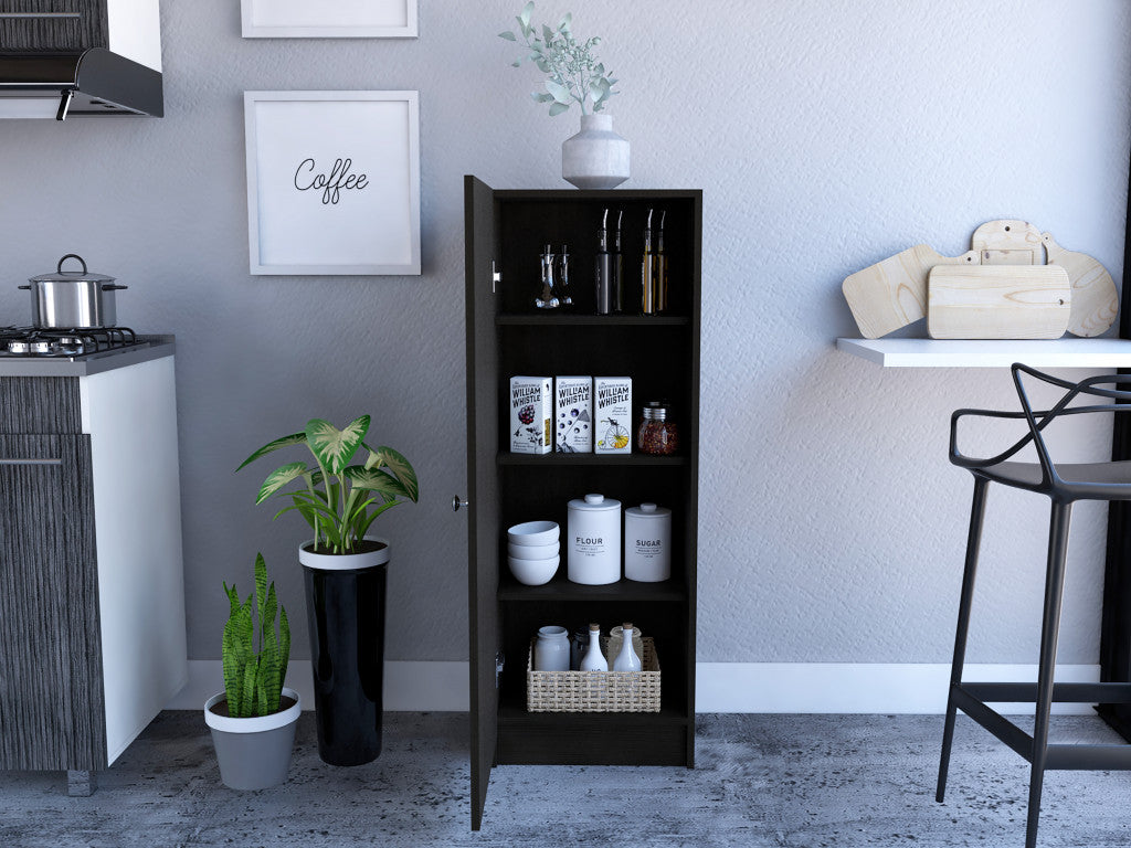 47" Black Wood Pantry Or Storage Closet - Loft&Timber