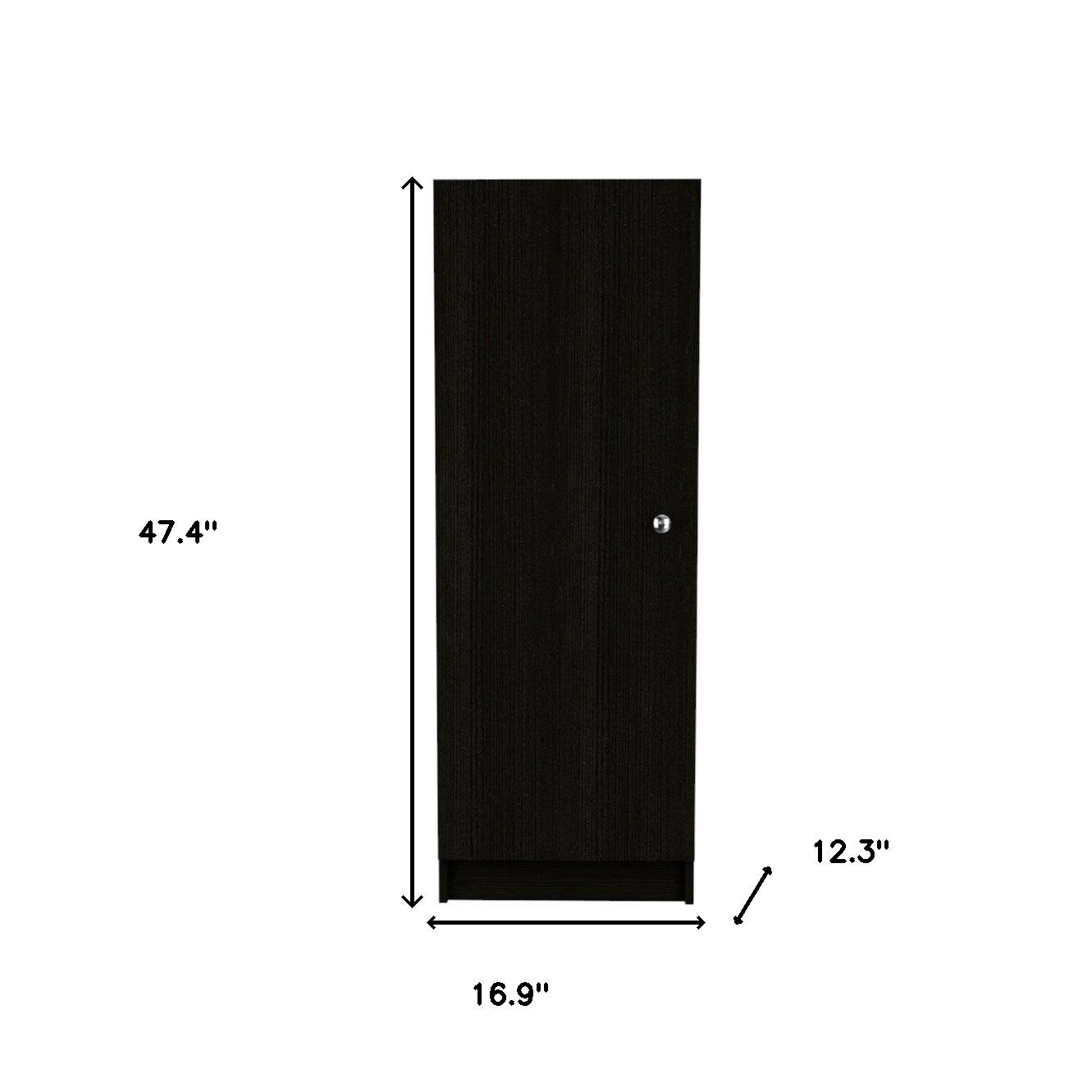 47" Black Wood Pantry Or Storage Closet - Loft&Timber