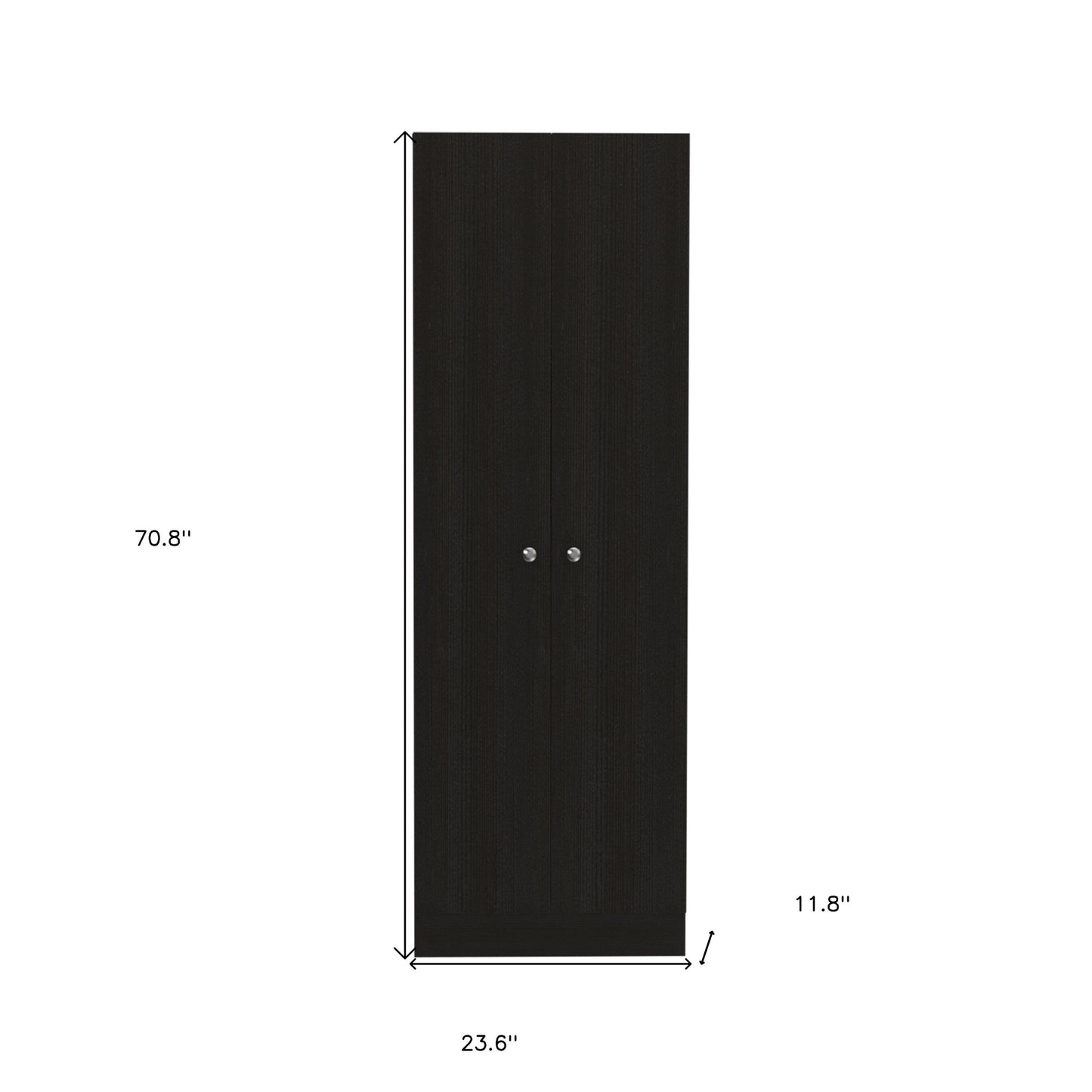 71" Black Wood Pantry Or Storage Closet - Loft&Timber