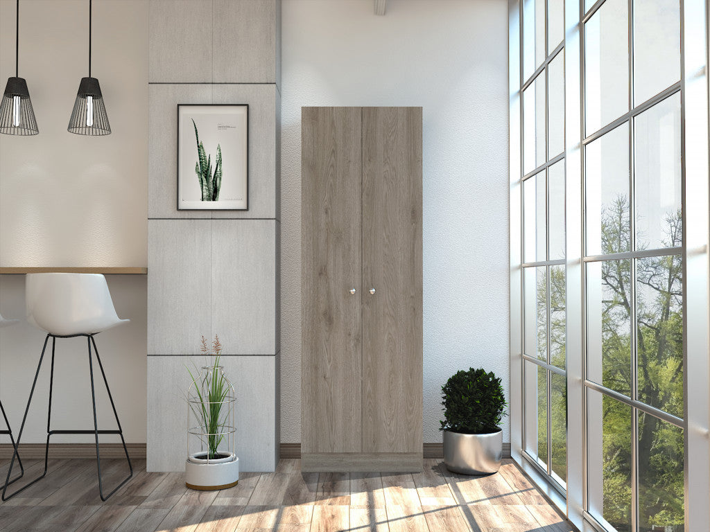 71" Light Gray Wood Pantry Or Storage Closet - Loft&Timber