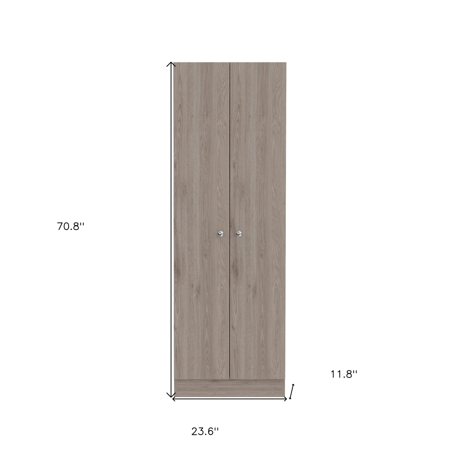 71" Light Gray Wood Pantry Or Storage Closet - Loft&Timber