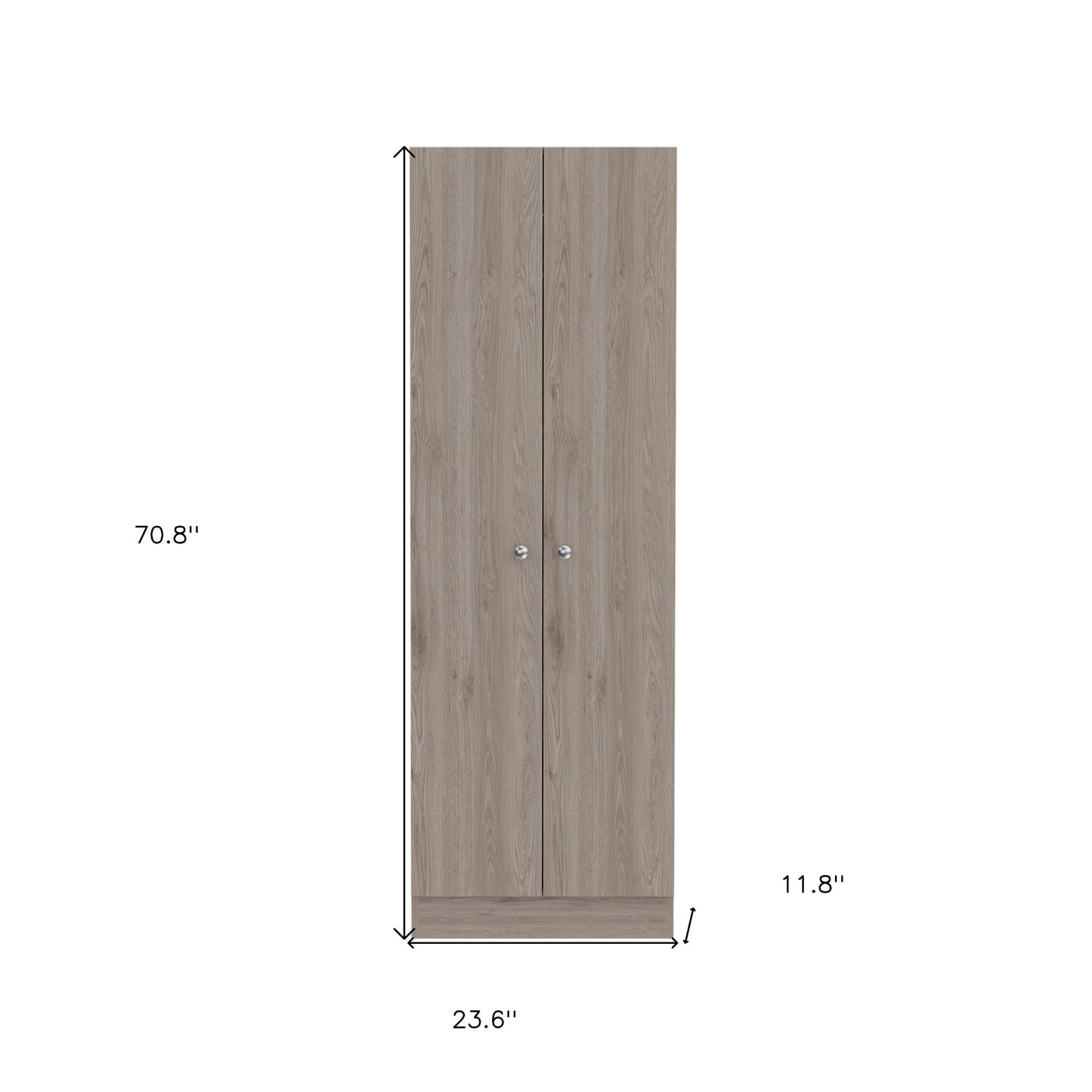 71" Light Gray Wood Pantry Or Storage Closet - Loft&Timber
