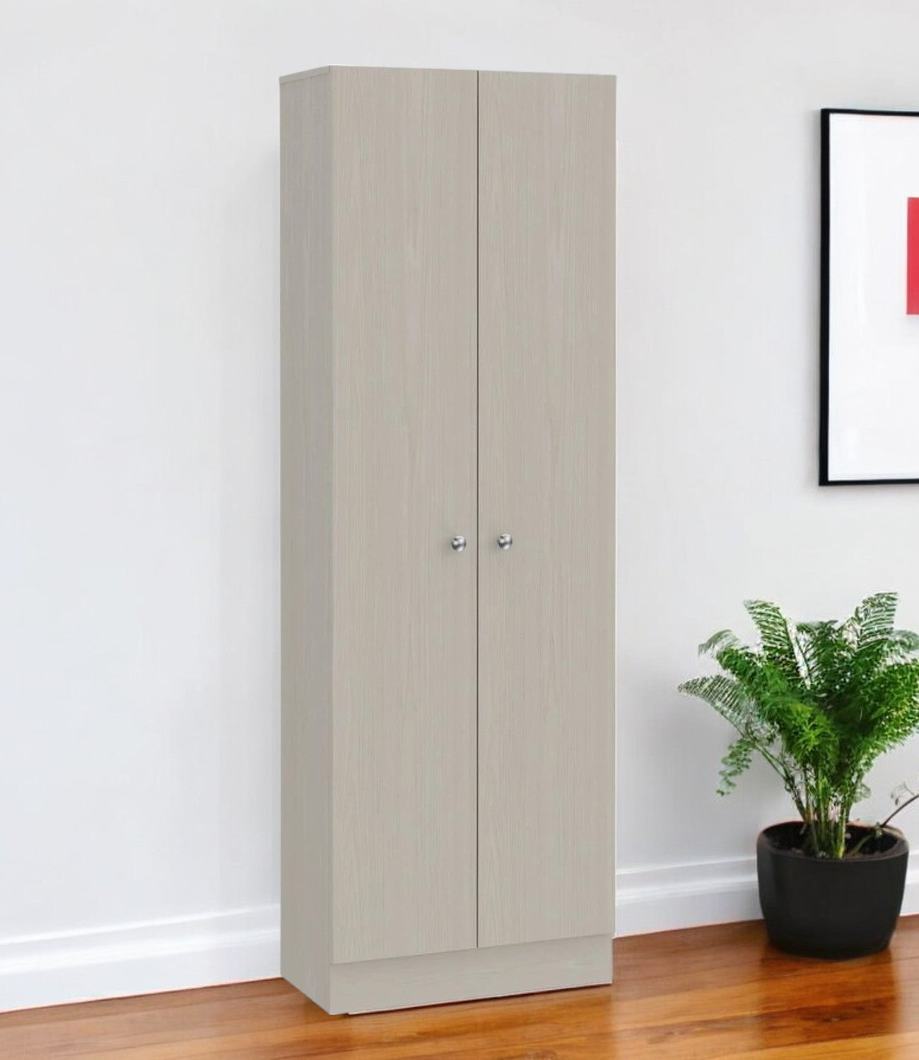 71" Light Gray Wood Pantry Or Storage Closet - Loft&Timber