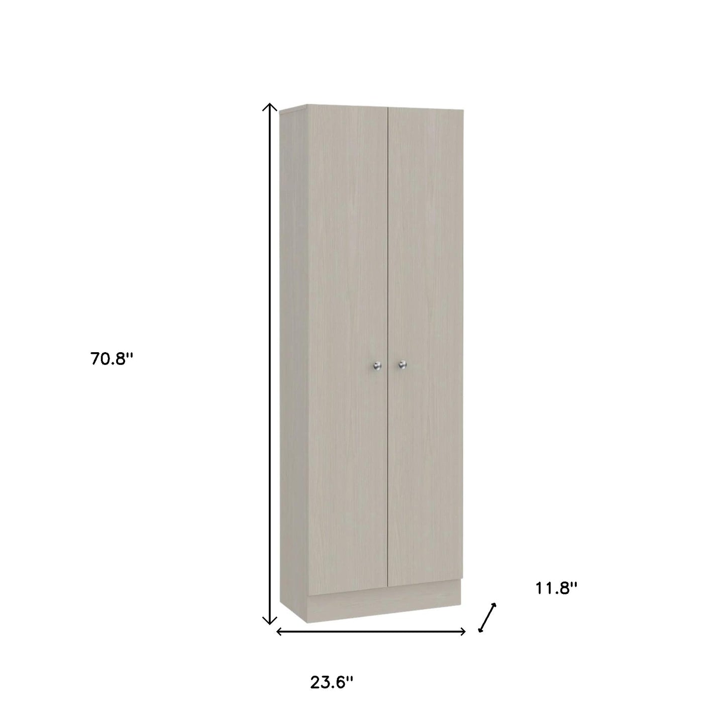 71" Light Gray Wood Pantry Or Storage Closet - Loft&Timber