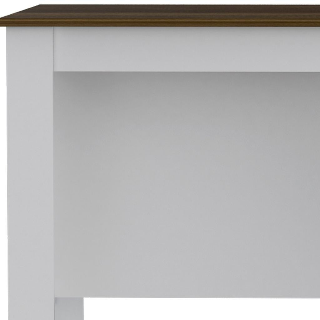 White and Brown 41" Kitchen Island With Storage - Loft&Timber