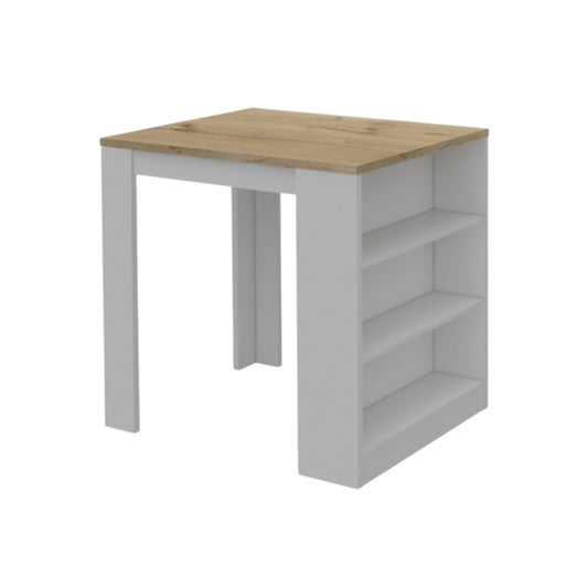 White and Natural 36" Kitchen Island With Storage - Loft&Timber