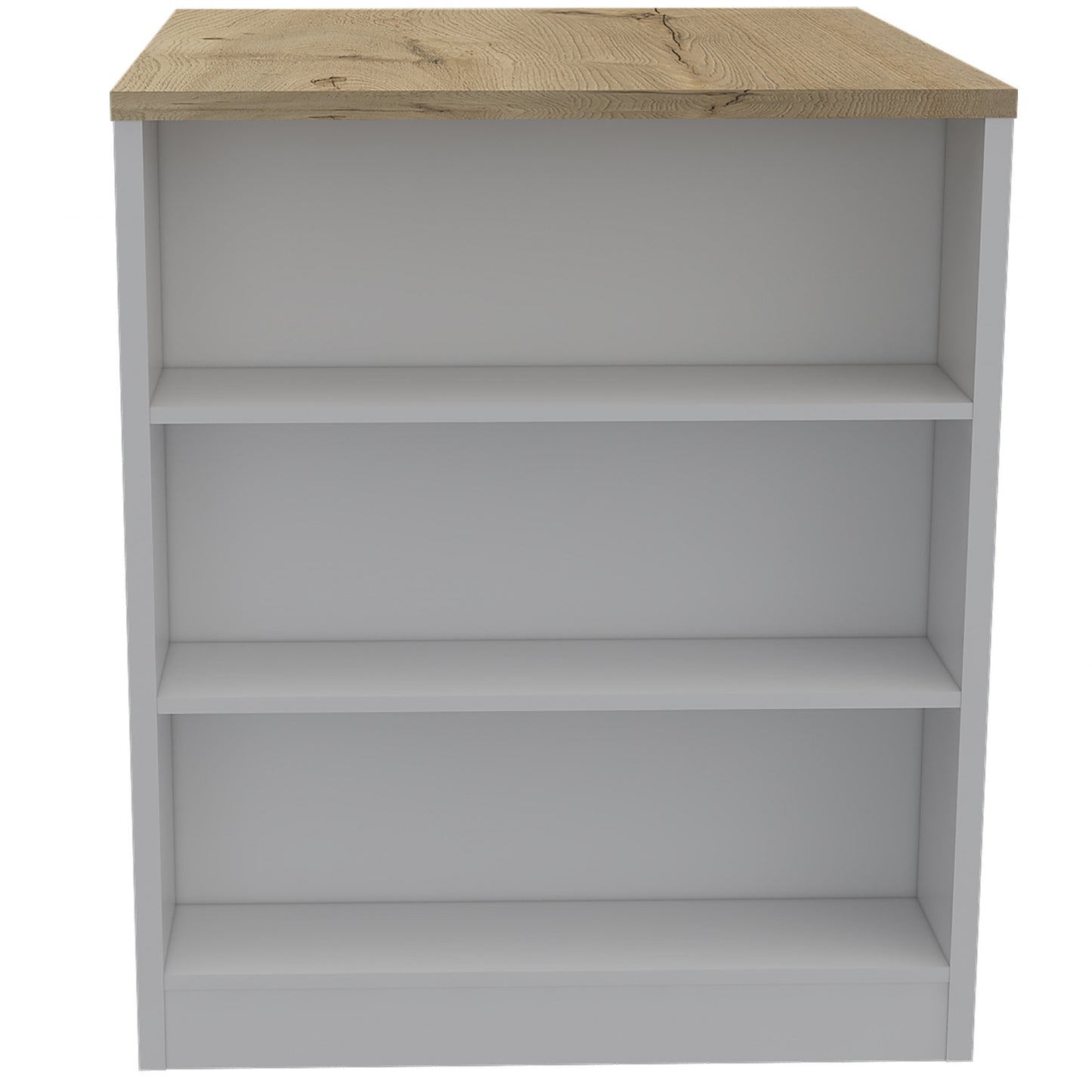 White and Natural 36" Kitchen Island With Storage - Loft&Timber