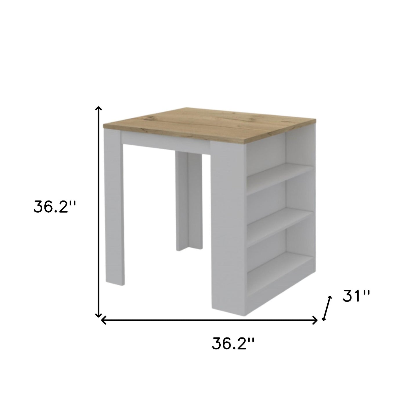 White and Natural 36" Kitchen Island With Storage - Loft&Timber