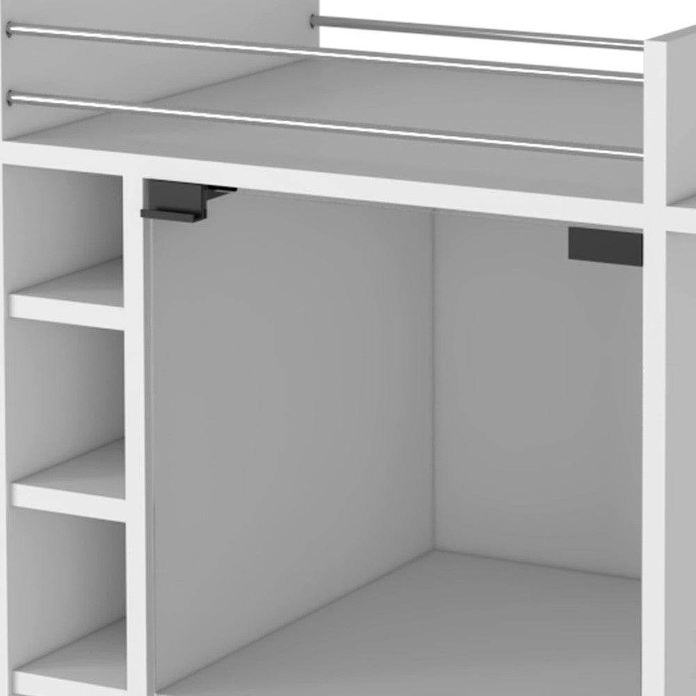 White Rolling Bar Cart With Wine Storage - Loft&Timber
