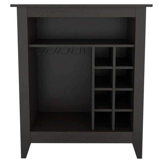 Black Bar Cart With Wine Storage - Loft&Timber