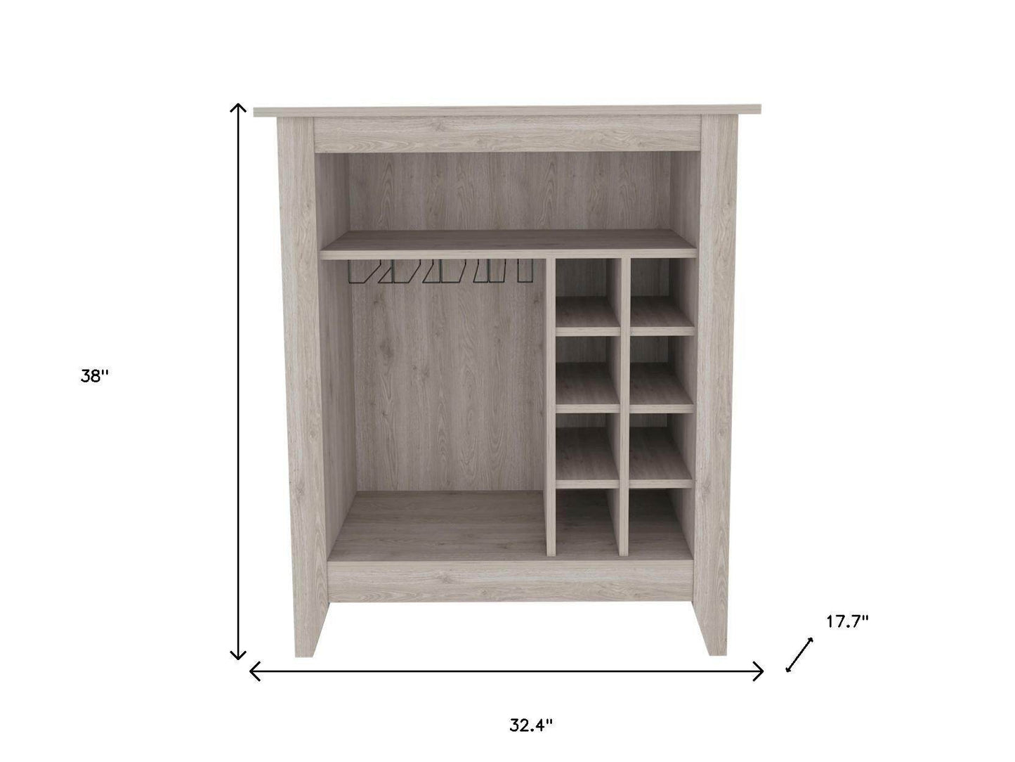 Light Gray Bar Cart With Wine Storage - Loft&Timber