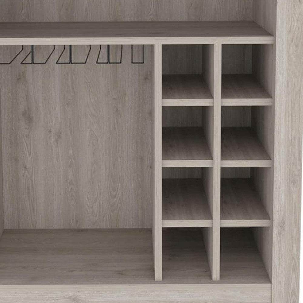Light Gray Bar Cart With Wine Storage - Loft&Timber