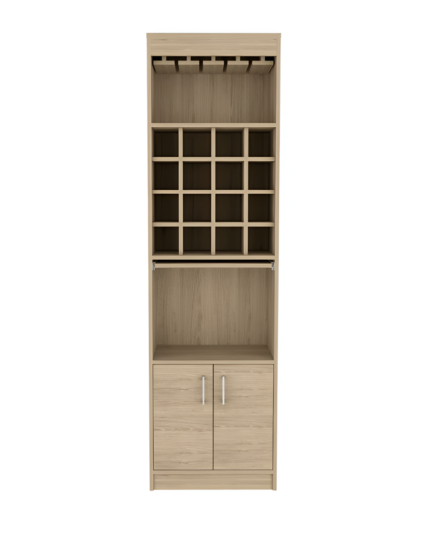 24" Natural Bar Cabinet With Eighteen Shelves - Loft&Timber